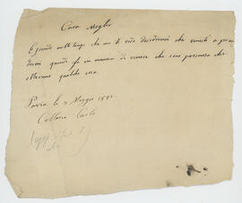 Lettera di Carlo Cellario