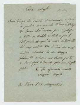 Lettera di Angelo Mazzoni