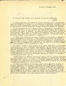 Per l'istituzione di un insegnamento di Oncologia