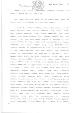 Senato Accademico Integrato. Verbali