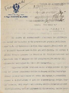 Corso di Diritto e procedura penale militare
