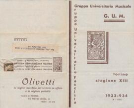 Programmi dei concerti della stagione 1933-34