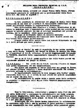 Relazione della Democrazia Cristiana al C.L.N. cittadino