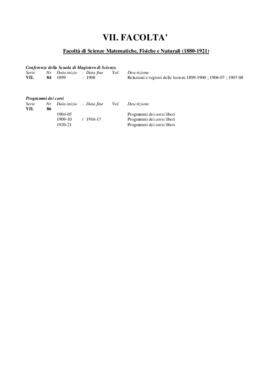 Facoltà di Scienze matematiche, fisiche e naturali
