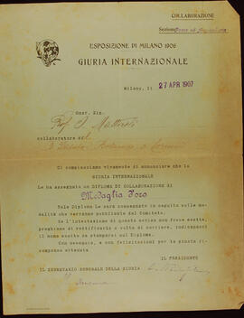 Corrispondenza del 1907