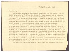 Lettera di Rodolfo Amprino a Salvatore Luria