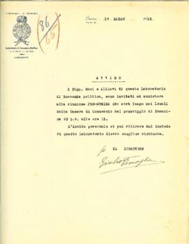 Corrispondenza 1910