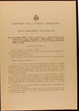 Corrispondenza 1922