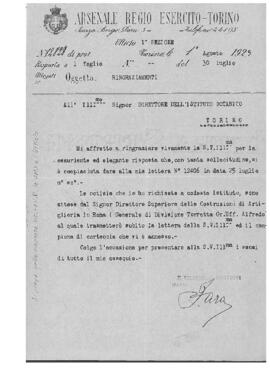 Corrispondenza del 1925